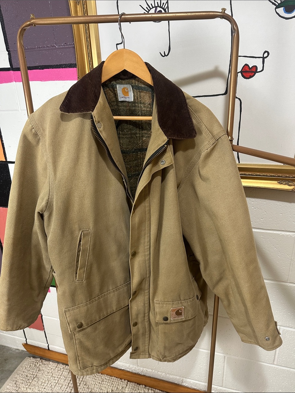 Carhartt Vintage 1990s Boulder Canvas Blanket- lined parka with corduroy collar